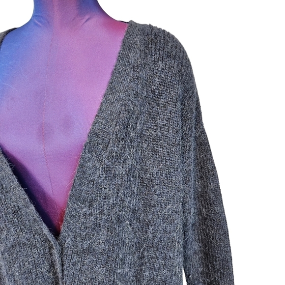 Free People Blue Gorpcore Oversized Button Up Mohair Cardigan Size XS Women - Picture 2 of 10